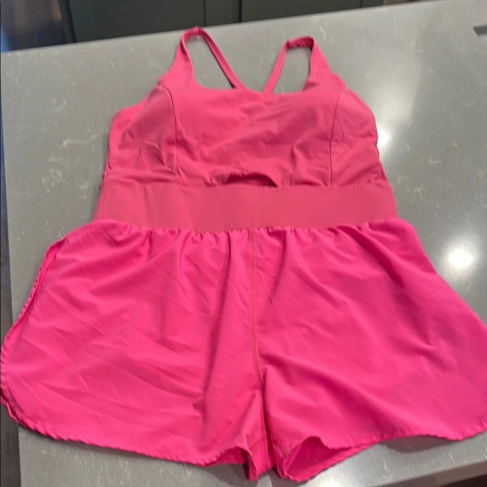 Vibrant Pink Sleeveless Jumpsuit Casual Romper - Picture 2 of 5